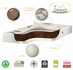 Детский матрас премиум класса BabySleep - Buona Cotton (Babysleep, 00-0014548 _125 х 65)